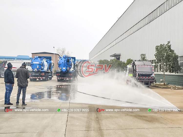 16,000 Litres Combined Sewage Disposal and Jetting Truck - Jetting Water Test